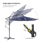 Parasol de terrasse déporté à LED LIVOOSUN de 10 pieds avec base croisée