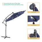Parasol de terrasse déporté à LED LIVOOSUN de 10 pieds avec base croisée