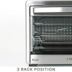 Four grille-pain de comptoir LNC 12 en 1 de grande capacité (34 pintes), convection, rôtissoire et friteuse à air - 19,5 L x 15 l x 12,5 H