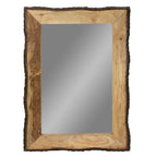 Miroir mural rectangulaire en bois et verre brun et beige Lamont River of Goods - 39 x 1,25 x 28