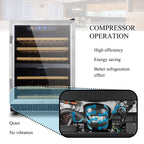 Refroidisseur à vin à compresseur double zone intégré Lanbo de 24 pouces, 44 bouteilles