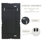 Grand miroir mural à emboîtement avec perles de cristal rectangulaires