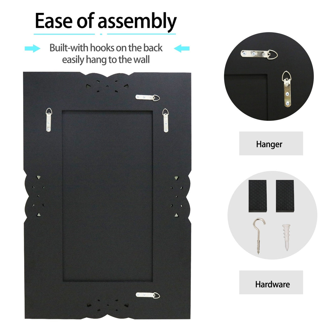 Grand miroir mural à emboîtement avec perles de cristal rectangulaires