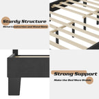 Cadre de lit plateforme rembourré réglable Lifezone Queen Size