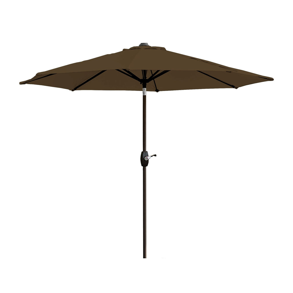 Parasol de patio Lopes de 9 pieds avec base en finition bronze et support de poids inclus