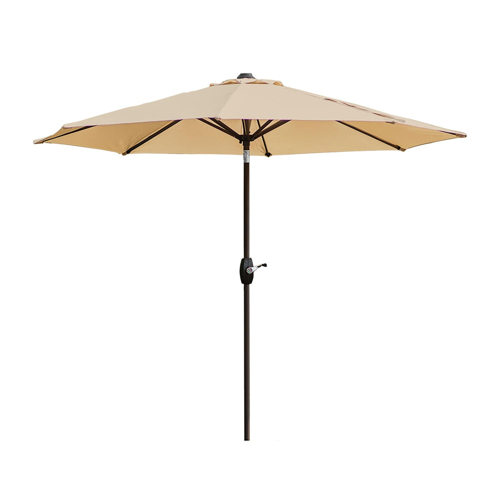 Parasol de patio Lopes de 9 pieds avec base en finition bronze et support de poids inclus