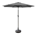Parasol de patio Lopes de 9 pieds avec base en finition bronze et support de poids inclus