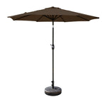 Parasol de patio Lopes de 9 pieds avec base en finition bronze et support de poids inclus
