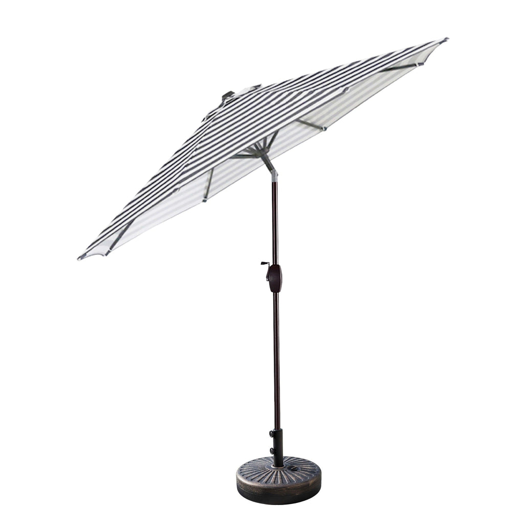 Parasol de patio Lopes de 9 pieds avec base en finition bronze et support de poids inclus