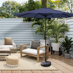 Parasol de patio Lopes de 9 pieds avec base en finition bronze et support de poids inclus