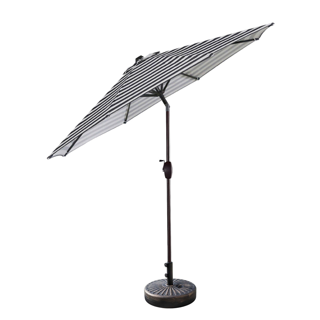 Parasol de patio Lopes de 9 pieds avec base en finition bronze et support de poids inclus