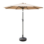 Parasol de patio Lopes de 9 pieds avec base en finition bronze et support de poids inclus