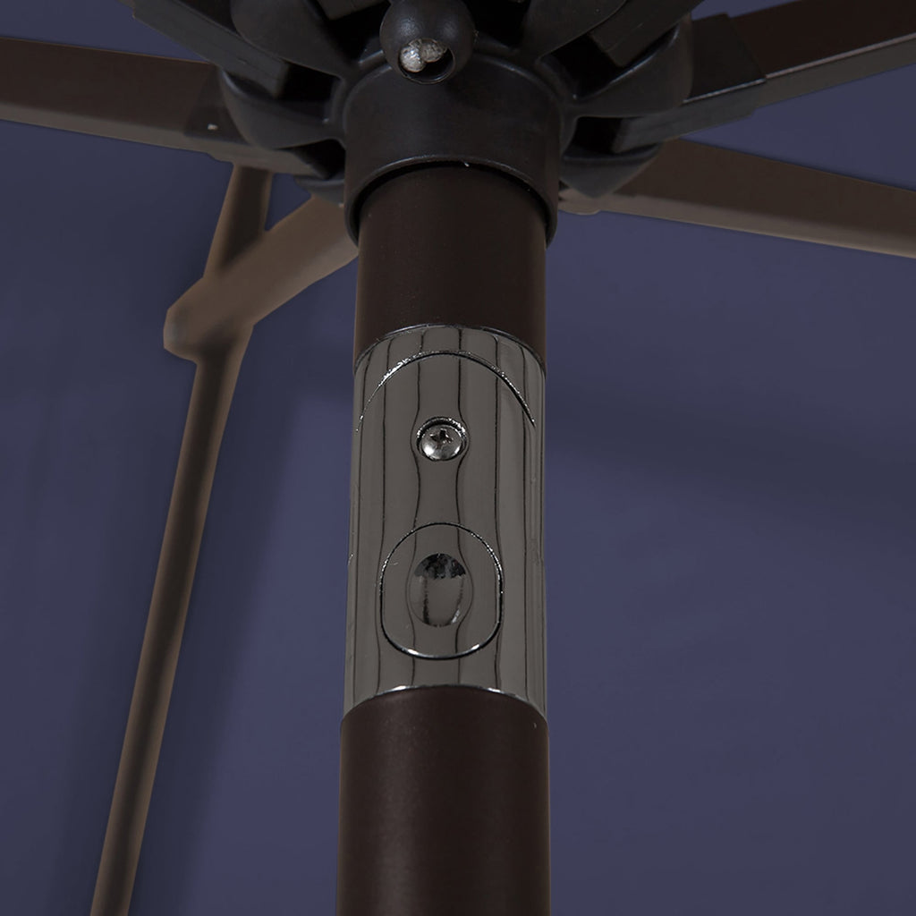 Parasol de patio Lopes de 9 pieds avec base en finition bronze et support de poids inclus