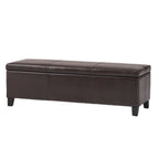 Banc de rangement en similicuir Lucinda par Christopher Knight Home - 51,25 L x 17,50 l x 16,25 H