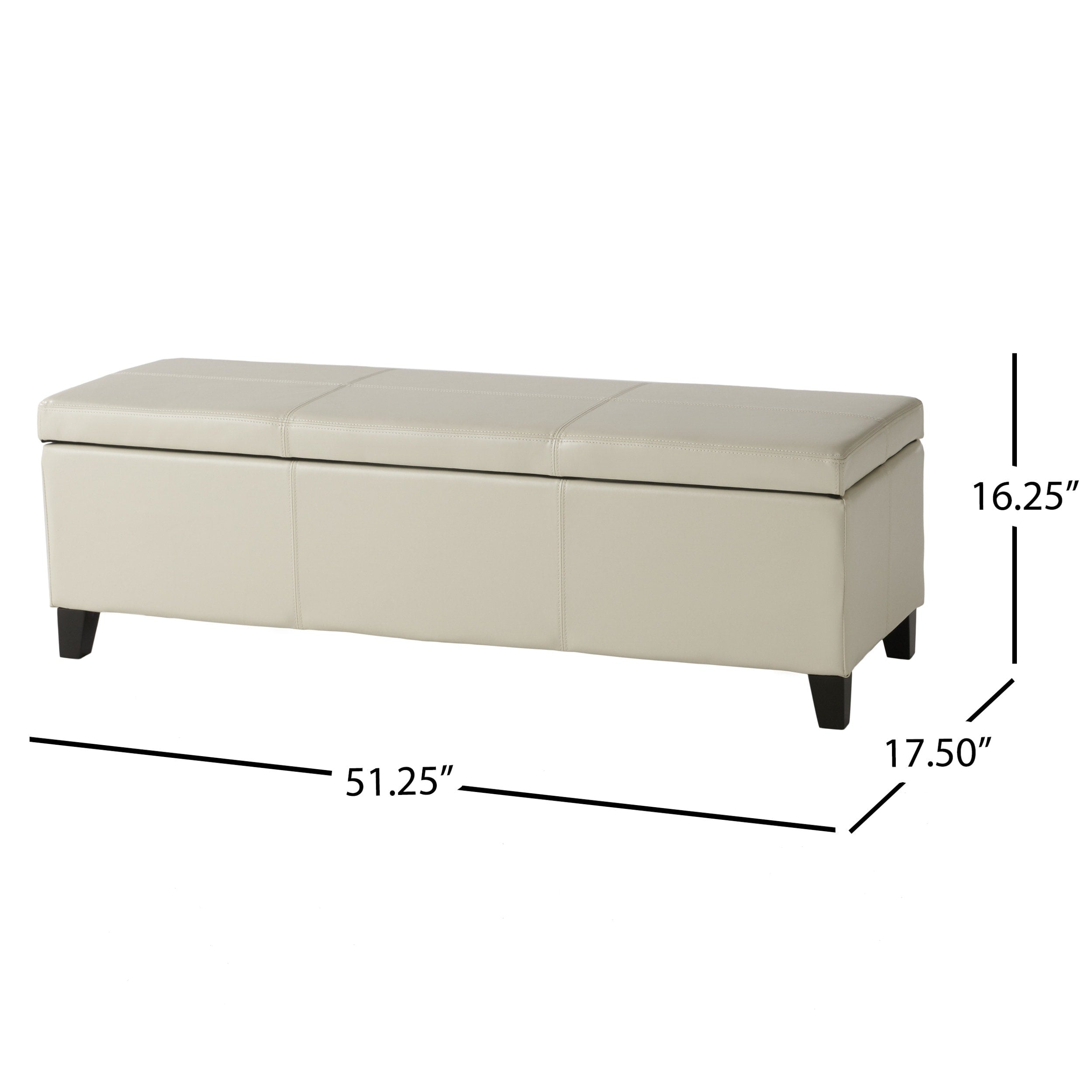 Banc de rangement en similicuir Lucinda par Christopher Knight Home - 51,25 L x 17,50 l x 16,25 H