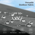 MAISON ARTS Parasol déporté hydraulique automatique de 12 pieds avec mât en aluminium et rotation à 360 degrés