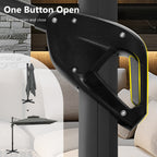 MAISON ARTS Parasol déporté hydraulique automatique de 12 pieds avec mât en aluminium et rotation à 360 degrés