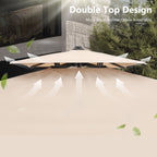 MAISON ARTS Parasol déporté hydraulique automatique de 12 pieds avec mât en aluminium et rotation à 360 degrés