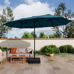 Parasol double extra large de 15 pieds pour patio double face de MAISON ARTS avec base incluse