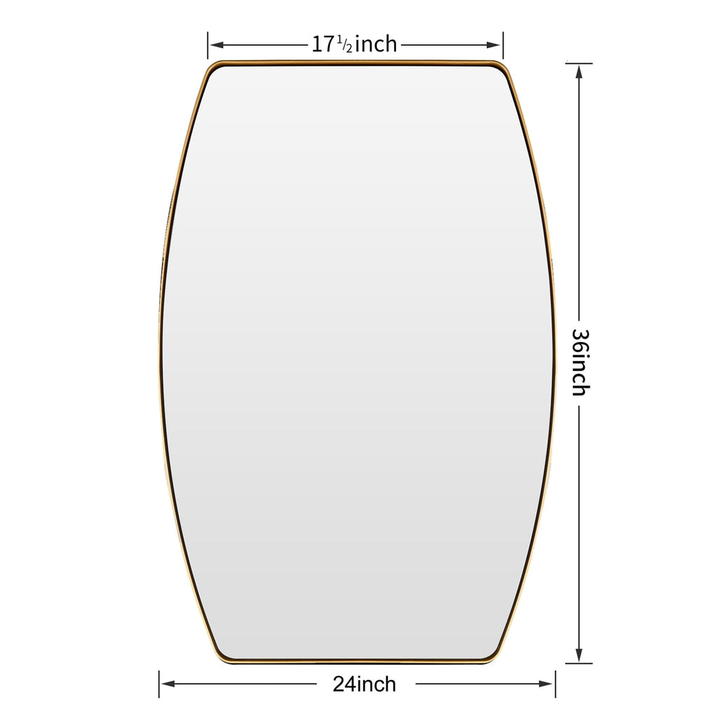 Miroir mural oblong en métal MacLuu