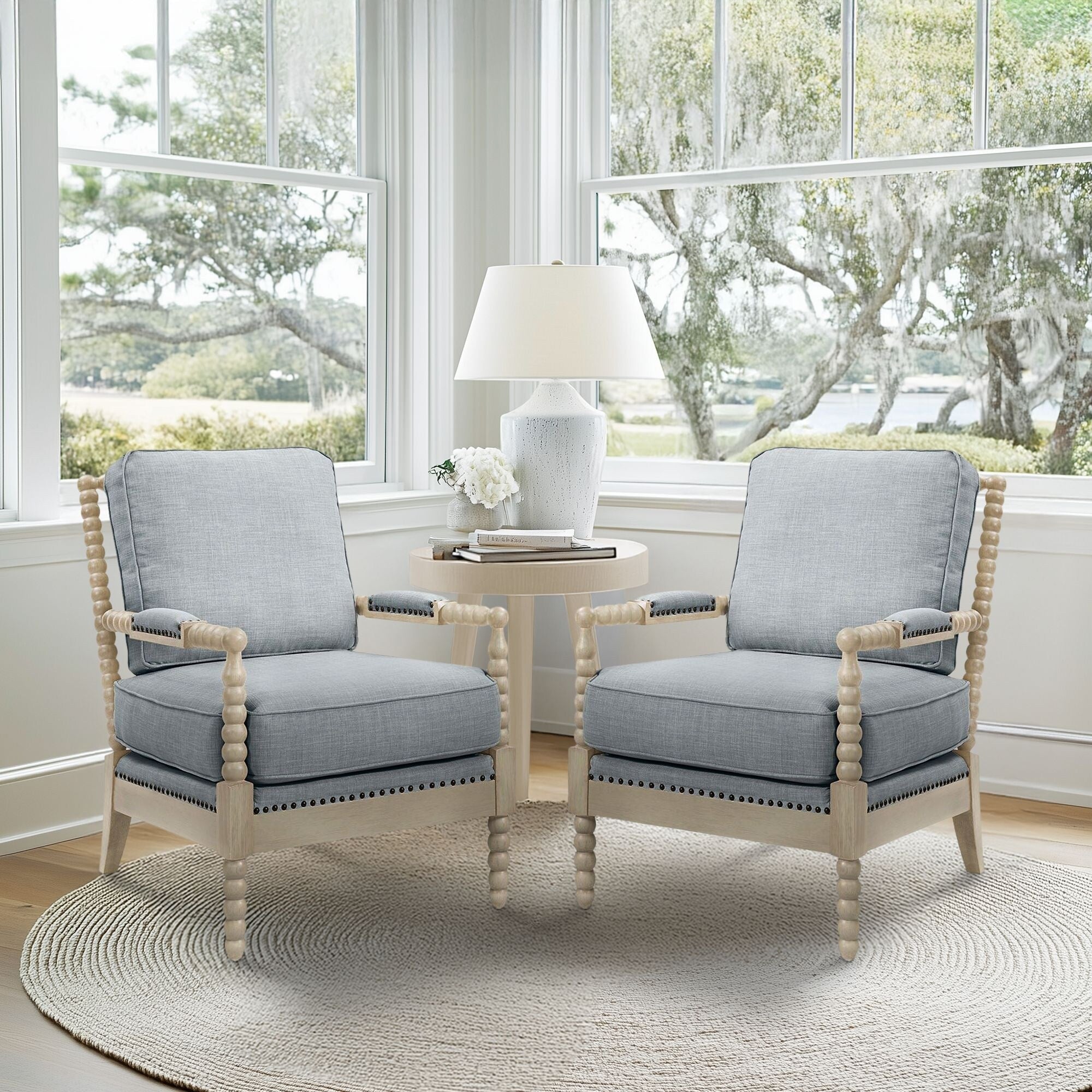 Fauteuil à cadre en bois tourné Madison Park Donohue