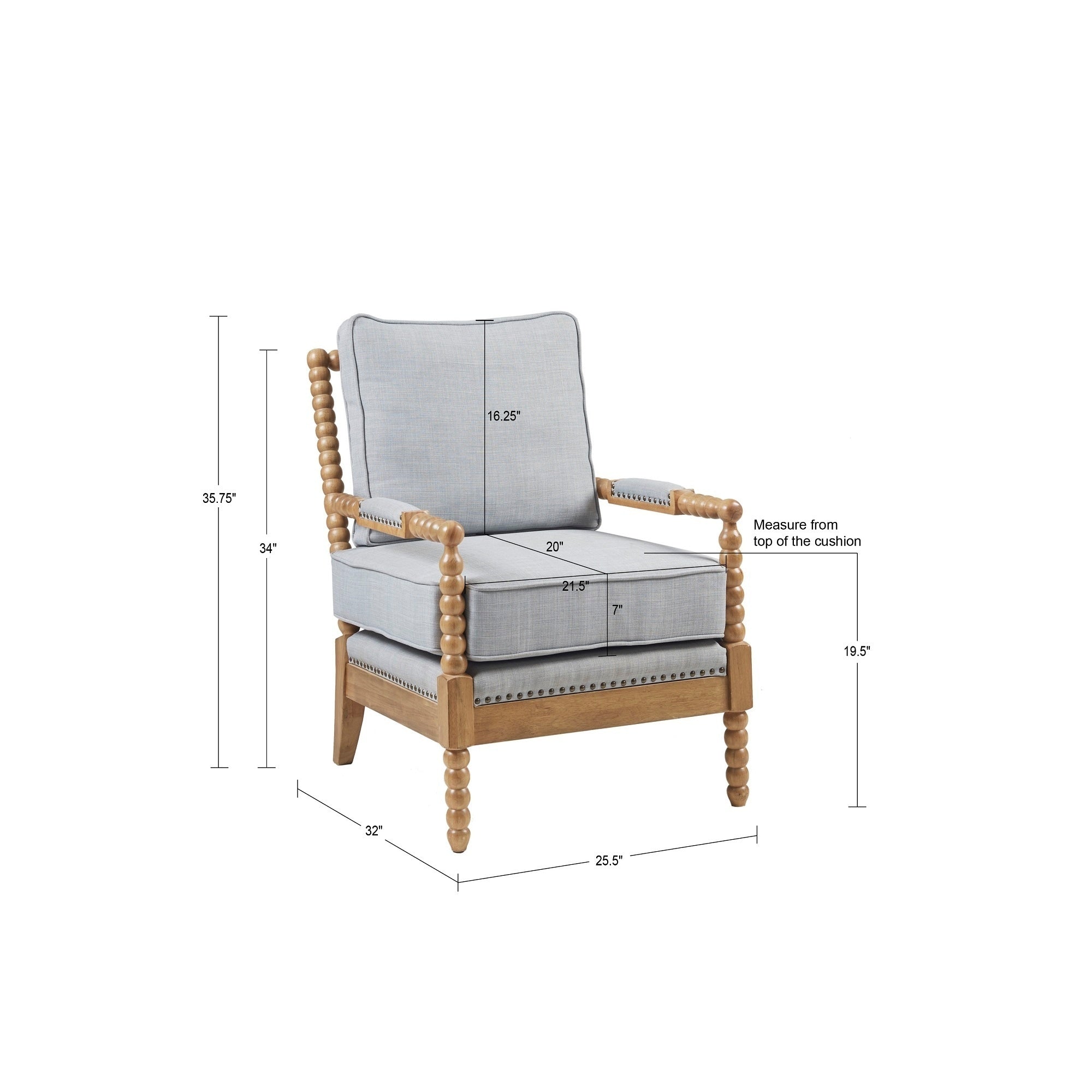 Fauteuil à cadre en bois tourné Madison Park Donohue