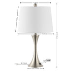 Lampe de table LED Makena 22,75 cm en fer moderne et glamour avec port de chargement USB (lot de 2) par JONATHAN Y