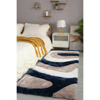 Tapis à poils longs Mateos au design abstrait