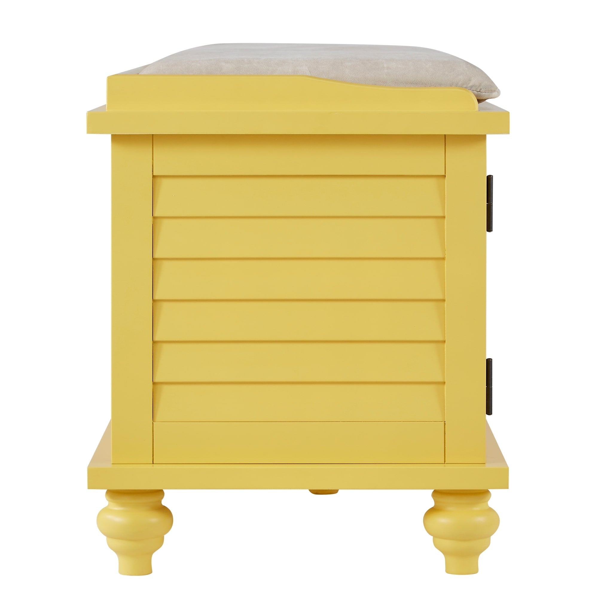 Banc de rangement à porte à volets Maybelle avec coussin en velours par iNSPIRE Q Classic