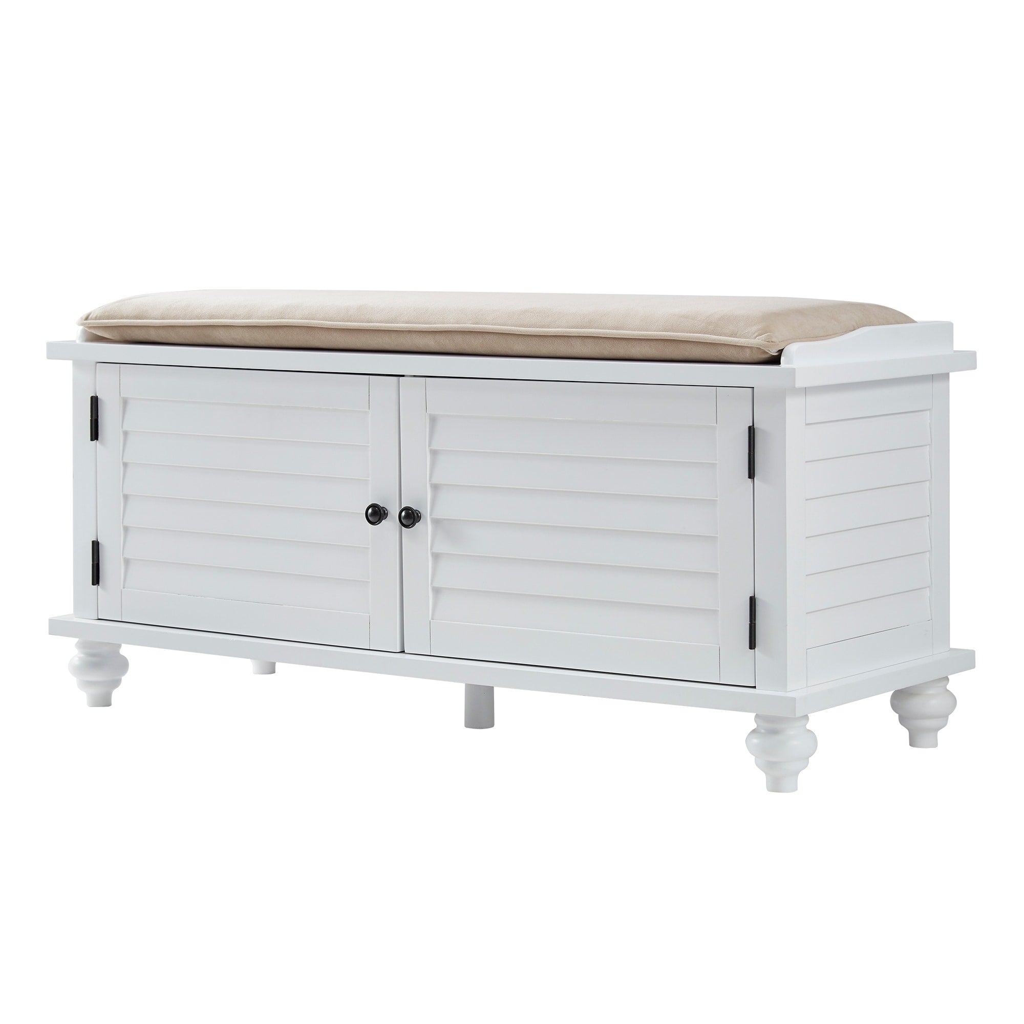 Banc de rangement à porte à volets Maybelle avec coussin en velours par iNSPIRE Q Classic