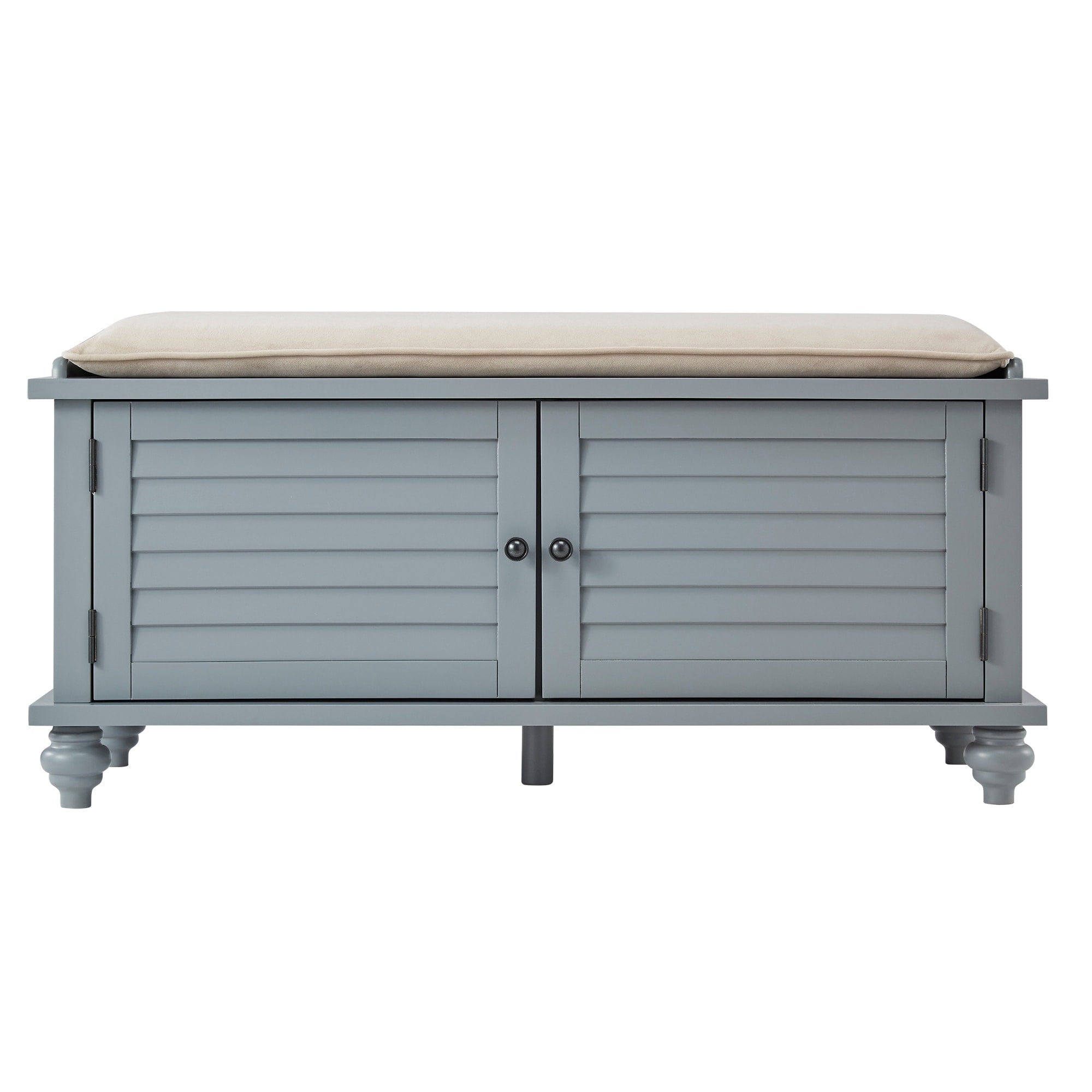 Banc de rangement à porte à volets Maybelle avec coussin en velours par iNSPIRE Q Classic