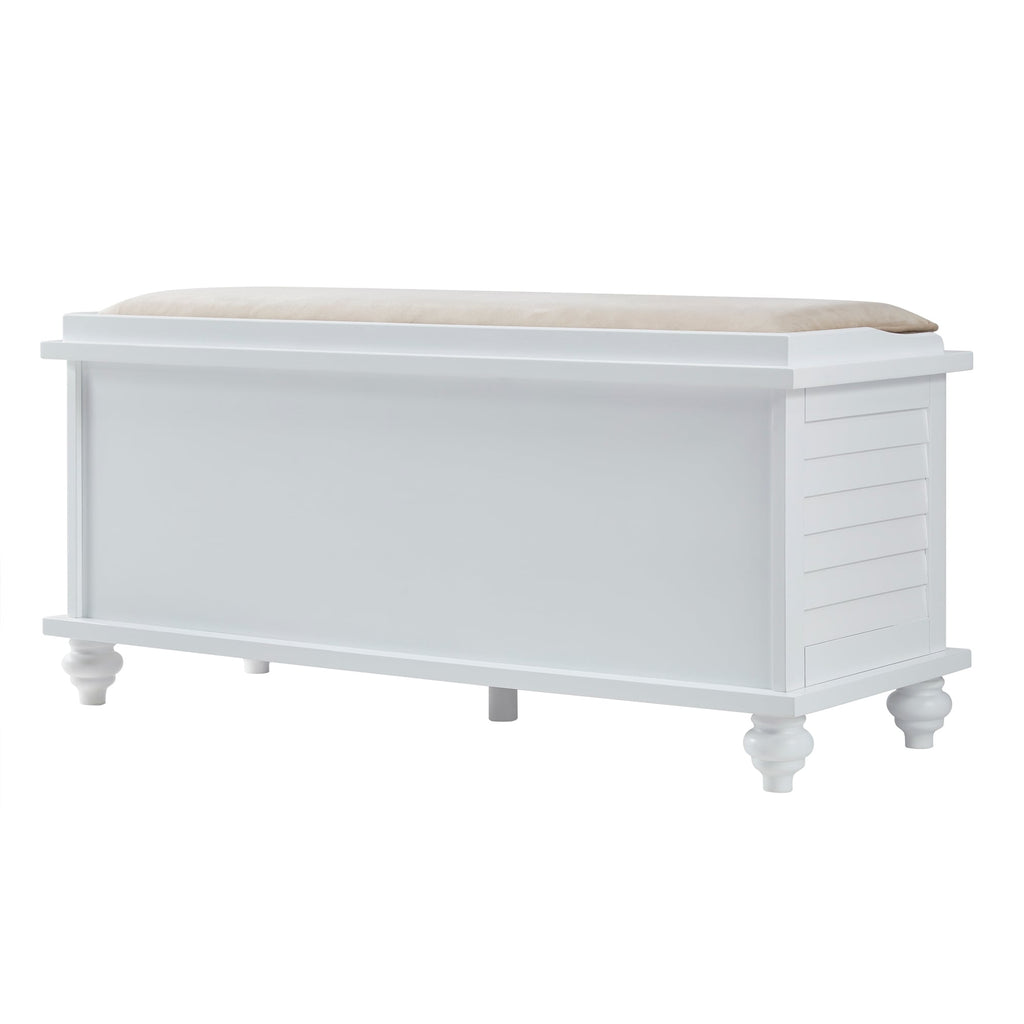 Banc de rangement à porte à volets Maybelle avec coussin en velours par iNSPIRE Q Classic