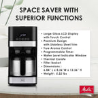 Cafetière filtre Melitta Aroma Tocco 8 tasses avec carafe thermique et écran tactile