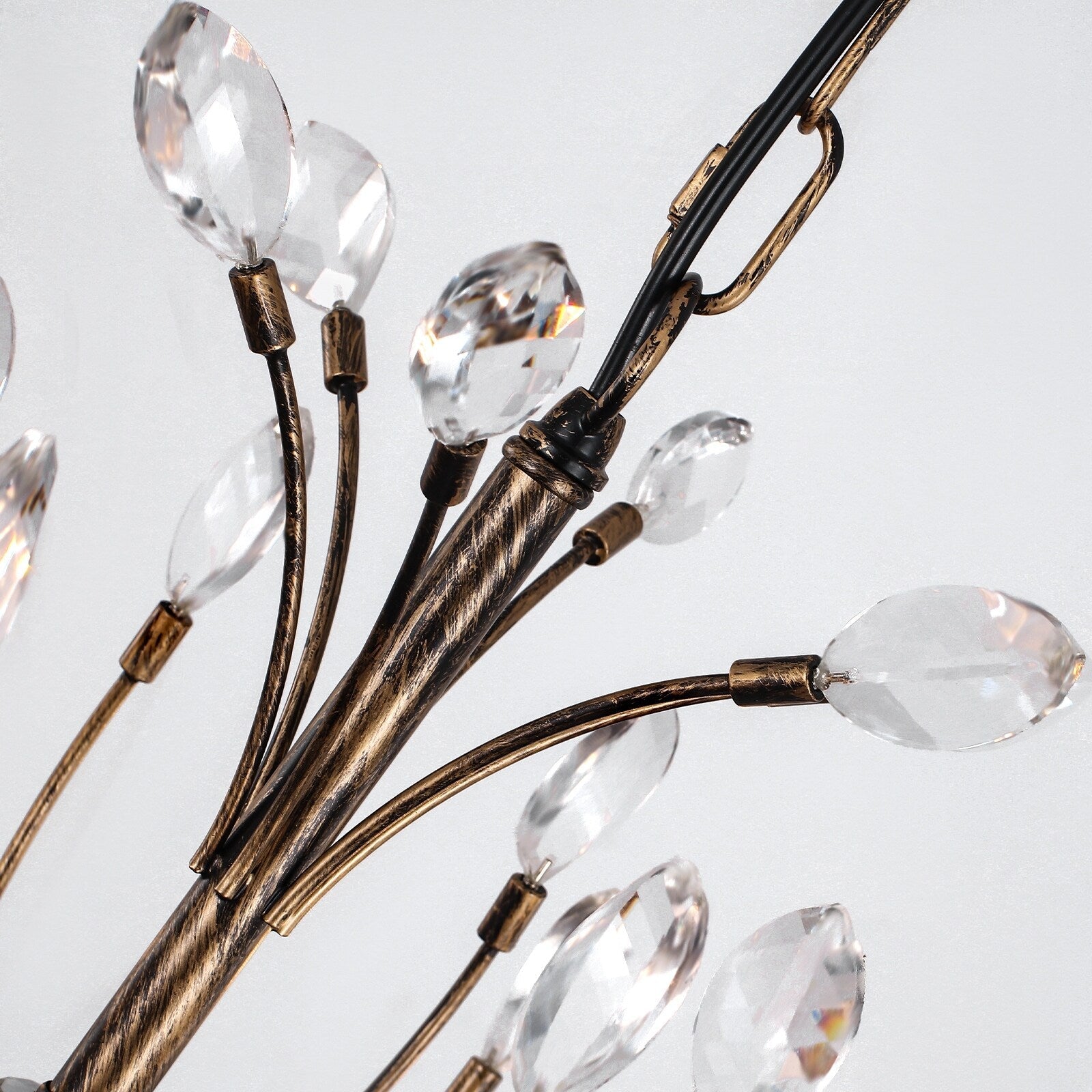 Lustre en cristal style bougie style rétro avec branches d'arbres