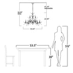 Lustre en cristal style bougie style rétro avec branches d'arbres