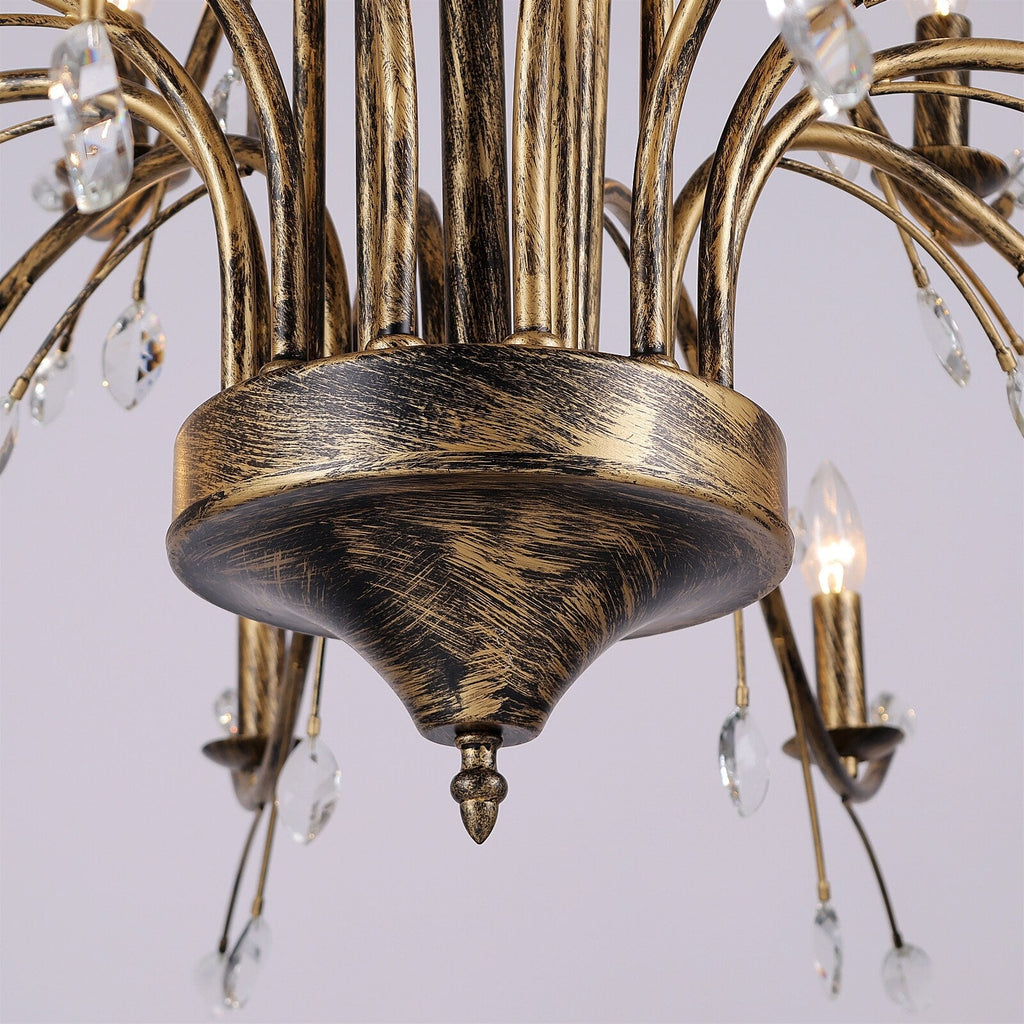Lustre en cristal style bougie style rétro avec branches d'arbres