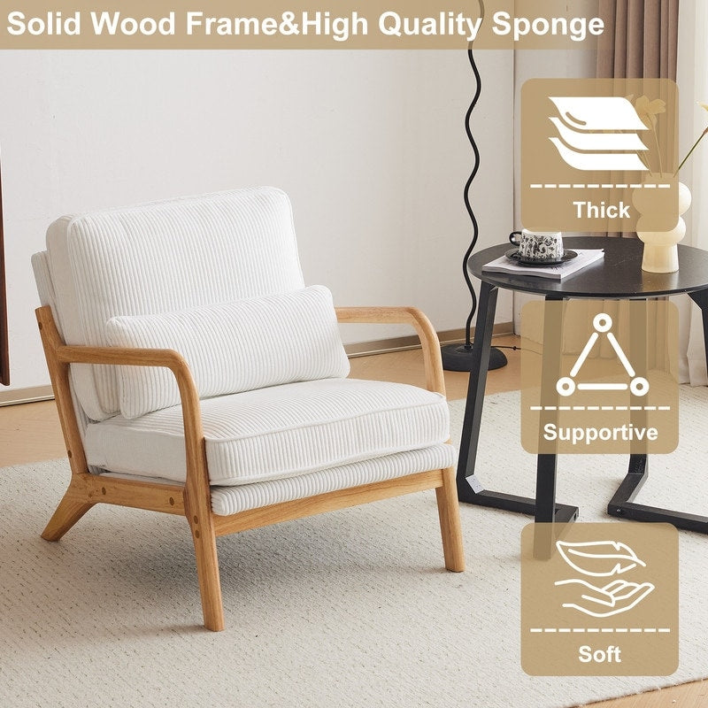 Chaise d'appoint rembourrée de style moderne du milieu du siècle