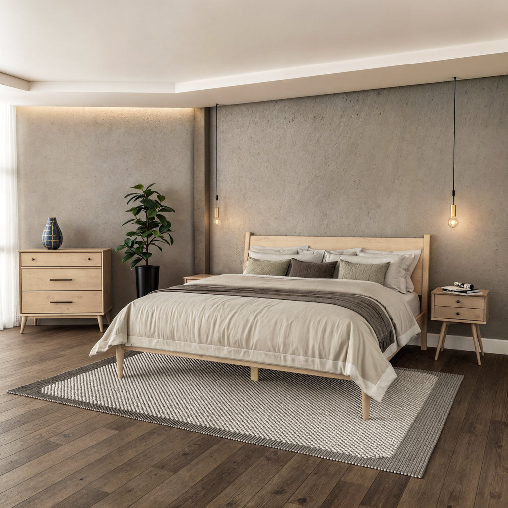 Lit à panneaux du milieu du siècle