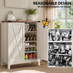 Meuble de rangement à chaussures Moasis à 5 niveaux pour 20 paires de chaussures avec portes doubles pour l'entrée