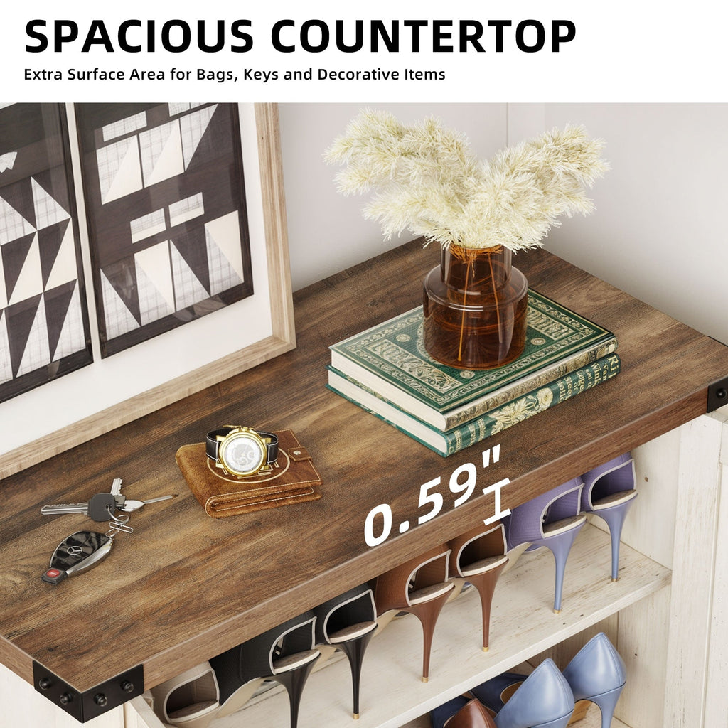 Meuble de rangement à chaussures Moasis à 5 niveaux pour 20 paires de chaussures avec portes doubles pour l'entrée