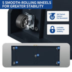 Meuble de rangement pour îlot de cuisine roulant Moasis de 53 pouces, chariot de cuisine mobile portable