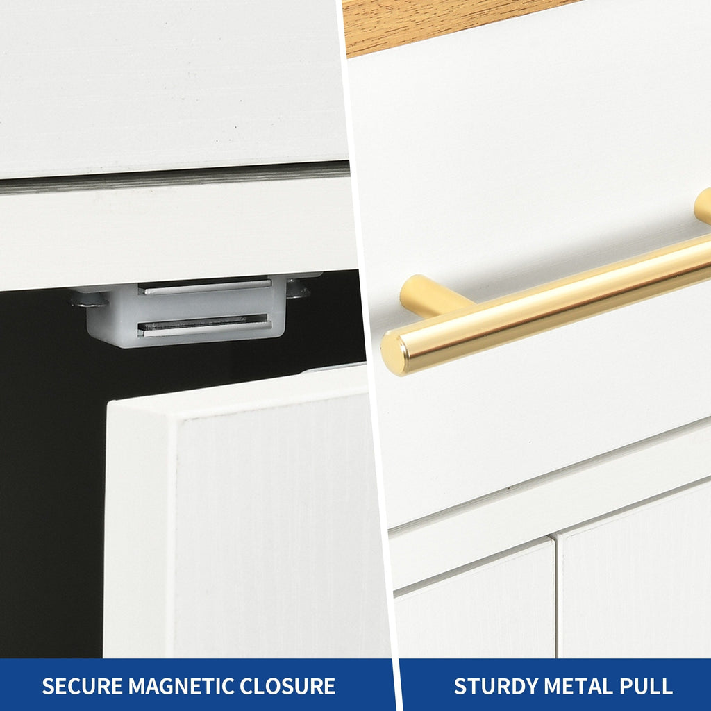 Meuble de rangement pour îlot de cuisine roulant Moasis de 53 pouces, chariot de cuisine mobile portable