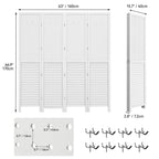 Paravent en bois blanc à 4 panneaux Moasis 67