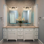 Appliques murales modernes à 3/4 lumières pour salle de bain, à intensité variable, avec abat-jour en verre