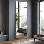 Miroir mural rectangulaire profond et moderne en alliage d'aluminium - 71 x 28 cm