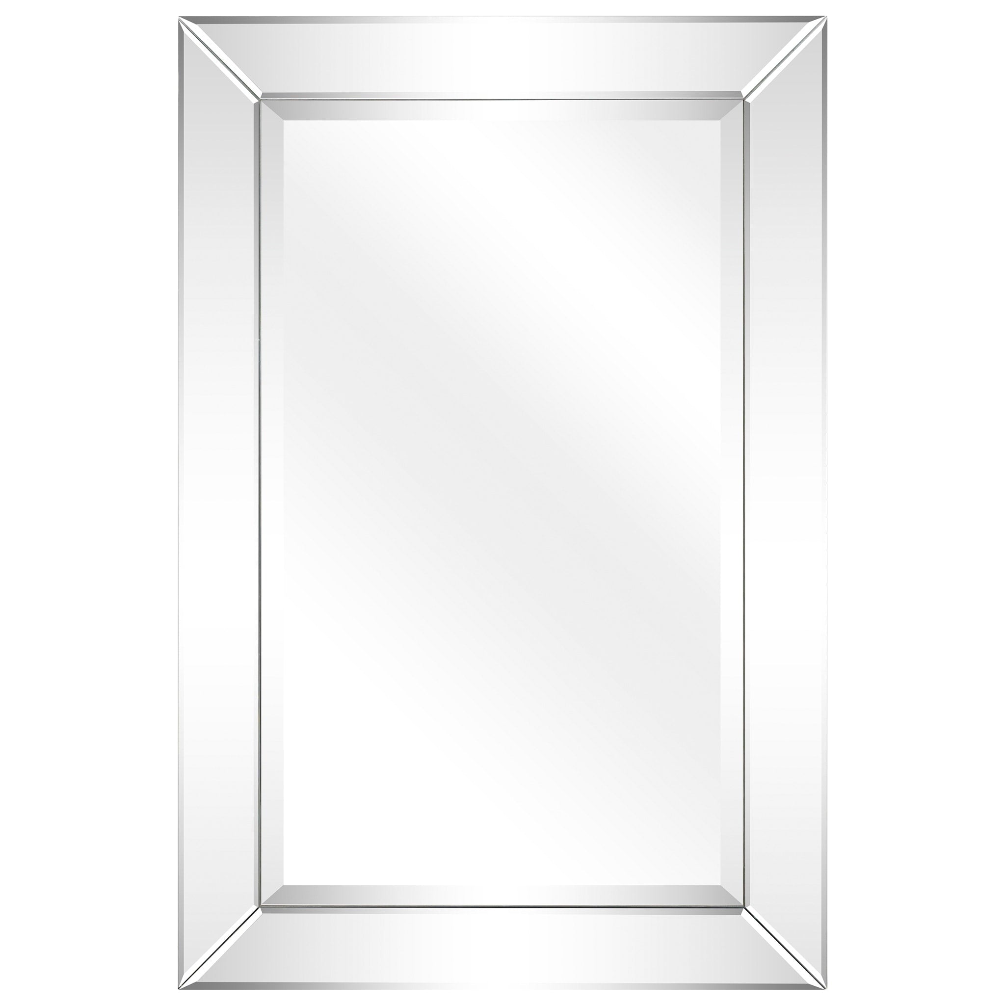 Miroir mural rectangulaire biseauté transparent HD pour salle de bain, coiffeuse et chambre à coucher, 3 tailles