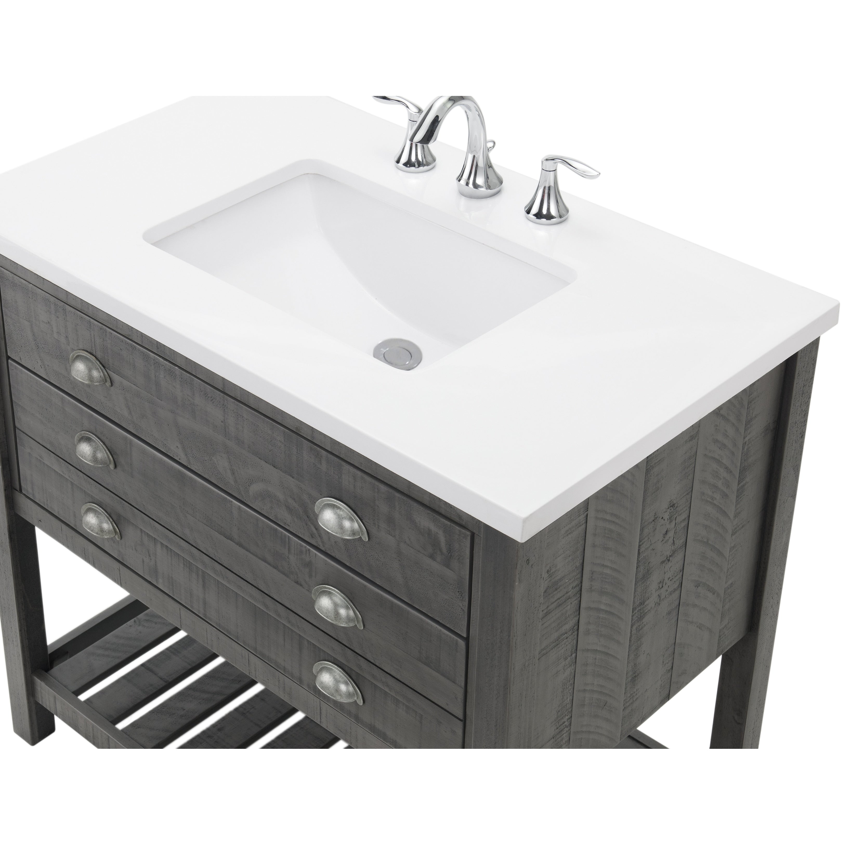 Meuble-lavabo simple de style ferme Monterey 37 avec dessus