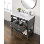 Meuble-lavabo simple de style ferme Monterey 37 avec dessus