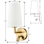 Lot de 2 appliques murales Morbihan en tissu avec port USB et interrupteur