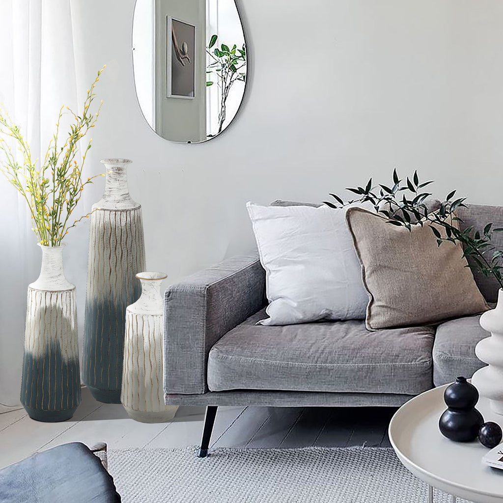 Vases en métal multicolores ombrés (lot de 3)